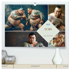 Sumo - Japans schwere Ringer (hochwertiger Premium Wandkalender 2025 DIN A2 quer), Kunstdruck in Hochglanz - Calvendo;Brunner-Klaus, Liselotte