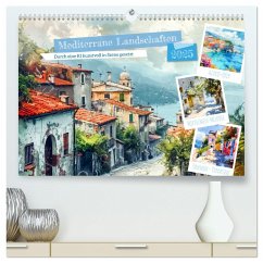 Mediterrane Landschaften (hochwertiger Premium Wandkalender 2025 DIN A2 quer), Kunstdruck in Hochglanz