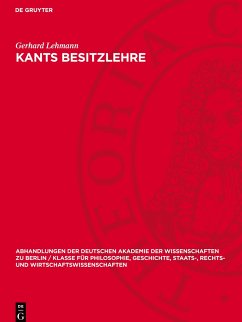 Kants Besitzlehre - Lehmann, Gerhard