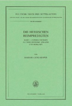 Cover Die Hessischen Reimpredigten (eBook, PDF)