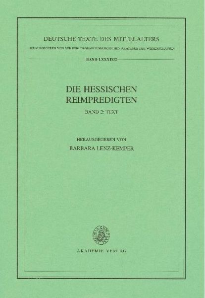 Die Hessischen Reimpredigten (eBook, PDF) Die Hessischen Reimpredigten (eBook, PDF)