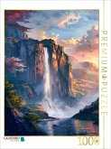 CALVENDO Puzzle Ein Motiv aus dem Kalender Titanen der Natur - Majestätische Wasserfälle im Anime - Stil   1000 Teile Le