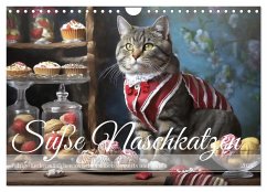 Süße Naschkatzen - Pelzige Leckermäulchen zwischen süßen Desserts und Torten (Wandkalender 2025 DIN A4 quer), CALVENDO Monatskalender - Calvendo;Verena Scholze, Fotodesign