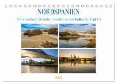 Nordspanien, Meer, endlose Strände, Geschichte und Kultur by VogtArt (Tischkalender 2025 DIN A5 quer), CALVENDO Monatskalender