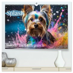 Splash - Hunde im Farbrausch (hochwertiger Premium Wandkalender 2025 DIN A2 quer), Kunstdruck in Hochglanz - Calvendo;Verena Scholze, Fotodesign