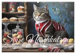 Süße Naschkatzen - Pelzige Leckermäulchen zwischen süßen Desserts und Torten (Wandkalender 2025 DIN A2 quer), CALVENDO Monatskalender - Calvendo;Verena Scholze, Fotodesign