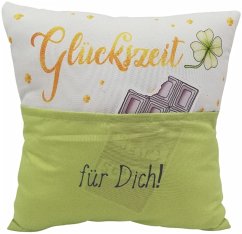 Cover Kissen 25 x 25 cm mit Tasche, Glück ist Zeit
