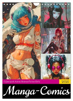 Manga-Comics. Cyberpunk Anime. Science Fiction Girls (Wandkalender 2025 DIN A4 hoch), CALVENDO Monatskalender - Calvendo;Hurley, Rose