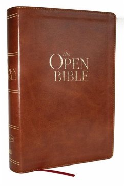 The Open Bible: Read and Discover the Bible for Yourself (NKJV Brown Leathersoft, Red Letter, Comfort Print) - Thomas Nelson