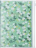 MARK'S 2024/2025 Taschenkalender B6 vertikal, Flower Pattern // Green