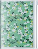 MARK'S 2024/2025 Taschenkalender A6 vertikal, Flower Pattern // Green