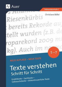 Texte verstehen - Schritt für Schritt Klasse 5-7 - Bößel, Christiane