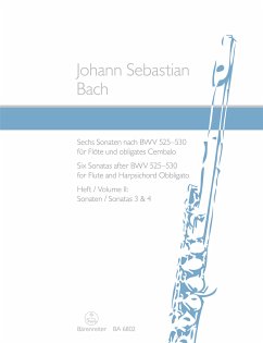 Cover 6 Sonaten nach BWV525-530 Band 2 (Nr.3-4) für Flöte und Cembalo