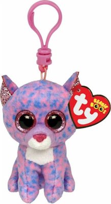 Ty BOO CLIP CASSIDY LAVENDER CAT