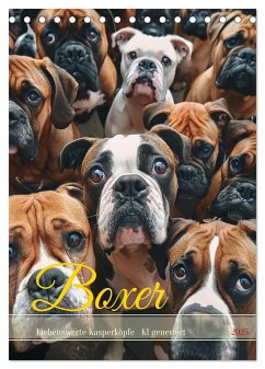 Boxer - Liebenswerte Kasperköpfe (Tischkalender 2025 DIN A5 hoch), CALVENDO Monatskalender - Calvendo;Illgen, Cathrin