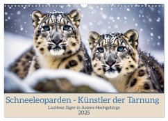 Schneeleoparden - Meister der Tarnung (Wandkalender 2025 DIN A3 quer), CALVENDO Monatskalender