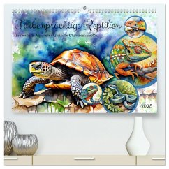 Farbenprächtige Reptilien (hochwertiger Premium Wandkalender 2025 DIN A2 quer), Kunstdruck in Hochglanz - Calvendo;Kleemann, Claudia