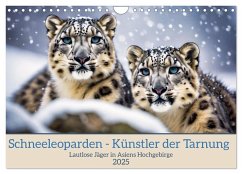 Schneeleoparden - Meister der Tarnung (Wandkalender 2025 DIN A4 quer), CALVENDO Monatskalender