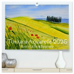 Toskana Aquarelle (hochwertiger Premium Wandkalender 2025 DIN A2 quer), Kunstdruck in Hochglanz
