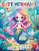 Cute Mermaids Coloring Book For Kids 4-8