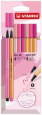Premium-Filzstifte & Fineliner - STABILO Pen 68 & STABILO point 88 - Shades of Pink - 8er Pack
