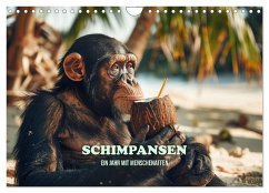 Schimpansen - Ein Jahr mit Menschenaffen. (Wandkalender 2025 DIN A4 quer), CALVENDO Monatskalender