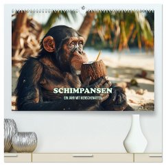 Schimpansen - Ein Jahr mit Menschenaffen. (hochwertiger Premium Wandkalender 2025 DIN A2 quer), Kunstdruck in Hochglanz