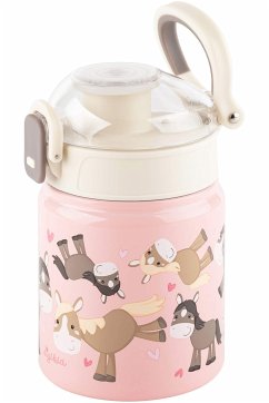 Cover sigikid 25318 - Trinkflasche Pony 400 ml, Edelstahl/Kunststoff, rosa-weiß