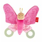 sigikid 43353 - Knistertuch Schmetterling pink Kinderbunt, 22 cm, Schmusetuch, Babyspielzeug