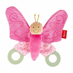 sigikid 43353 - Knistertuch Schmetterling pink Kinderbunt, 22 cm, Schmusetuch, Babyspielzeug