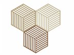Untersetzer-Set Hexagon 3 Stck. Khaki/Warm sand/Almond