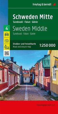 Cover Schweden Mitte, Straßen- und Freizeitkarte 1:250.000, freytag & berndt