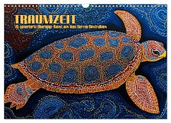Traumzeit - KI-generierte Aborigine-Kunst aus dem Herzen Australiens (Wandkalender 2025 DIN A3 quer), CALVENDO Monatskalender