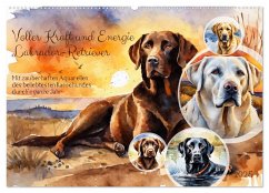 Voller Kraft und Energie - Labrador-Retriever (Wandkalender 2025 DIN A2 quer), CALVENDO Monatskalender