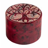 Box "Baum des Lebens" Speckstein rot rund 5 cm