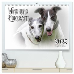 Windhund Portrait 2025 White Edition (hochwertiger Premium Wandkalender 2025 DIN A2 quer), Kunstdruck in Hochglanz - Calvendo;Redecker, Andrea