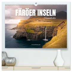 FÄRÖER INSELN - Herbstlichter (hochwertiger Premium Wandkalender 2025 DIN A2 quer), Kunstdruck in Hochglanz