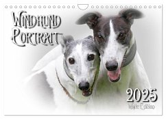 Windhund Portrait 2025 White Edition (Wandkalender 2025 DIN A4 quer), CALVENDO Monatskalender