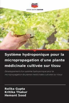 Système hydroponique pour la micropropagation d'une plante médicinale cultivée sur tissu - GUPTA, ROLIKA;Thakur, Kritika;Sood, Hemant