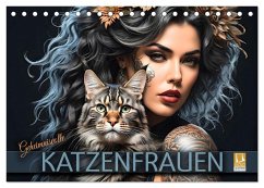 Geheimnisvolle Katzenfrauen (Tischkalender 2025 DIN A5 quer), CALVENDO Monatskalender - Calvendo;Utz, Renate