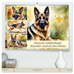 Deutsche Schäferhunde - Klassiker rund um den Globus (hochwertiger Premium Wandkalender 2025 DIN A2 quer), Kunstdruck in Hochglanz