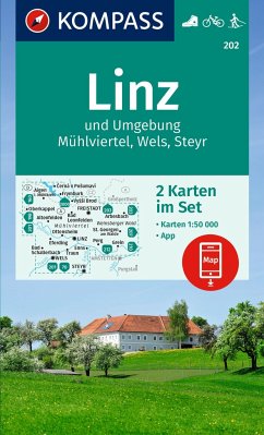 Cover KOMPASS Wanderkarten-Set 202 Linz und Umgebung, Mühlviertel, Wels, Steyr (2 Karten) 1:50.000