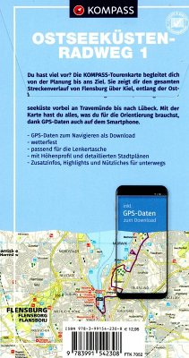 Cover KOMPASS Fahrrad-Tourenkarte Ostseeküstenradweg 1, von Flensburg nach Lübeck 1:50.000