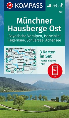Cover KOMPASS Wanderkarten-Set 797 Münchner Hausberge Ost, Bayerische Voralpen, Isarwinkel, Tegernsee, Schliersee, Achensee (3 Karten) 1:25.000