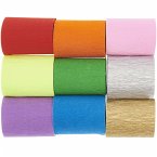 Kreppbänder, Regenbogen Klassik Mix, FSC MIX, 9 Stk, 5,5 cm x 10 m