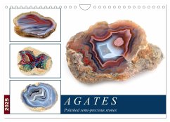Agates - Polished semi-precious stones (Wall Calendar 2025 DIN A4 landscape), CALVENDO 12 Month Wall Calendar