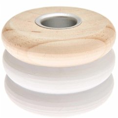 Holz Kerzenhalter Ringe, klein, Weiß, Ø 7,5 cm, H 5,5 cm, für Kerzen Ø 2,4 cm