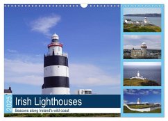 Irish Lighthouses - Beacons along Ireland's wild coast (Wall Calendar 2025 DIN A3 landscape), CALVENDO 12 Month Wall Calendar