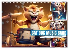 Cat dog music band (Wall Calendar 2025 DIN A3 landscape), CALVENDO 12 Month Wall Calendar