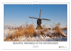 Beautiful windmills in the Netherlands (Wall Calendar 2025 DIN A4 landscape), CALVENDO 12 Month Wall Calendar
